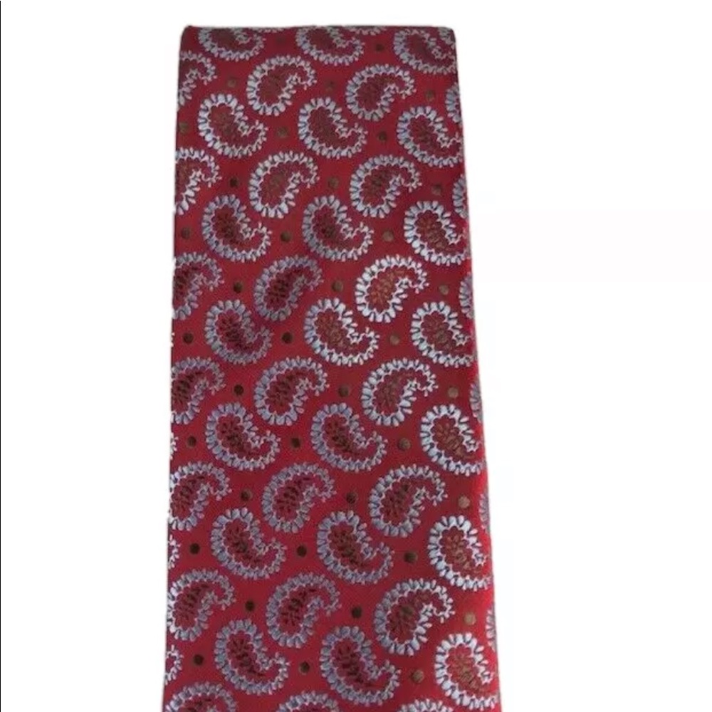 Barcelona Cravatte Men's Tie & Hanky Set Red, Brown and Royal Blue 3.25' Wide